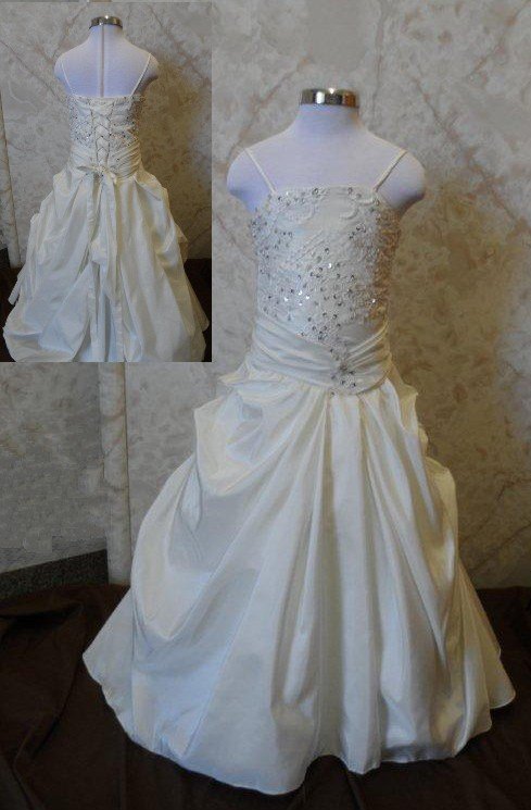 flower girls dress with Pearl Beaded Embroidery